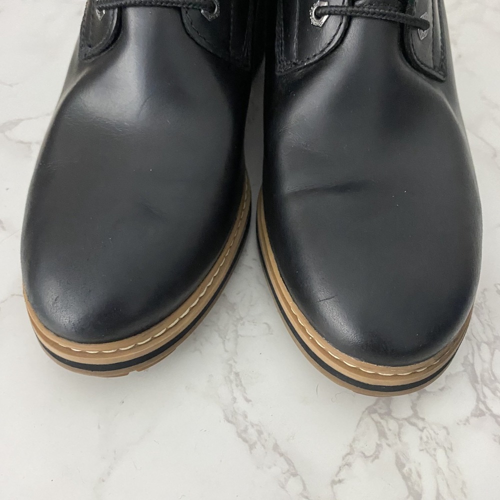 Timberland Sienna High Lace-Up Waterproof Boots Sz 10 Black Leather Heeled - Picture 3 of 15